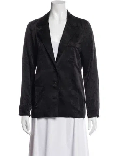 Pre-owned Saint Laurent Patterned Blazer W/ Tags In Black