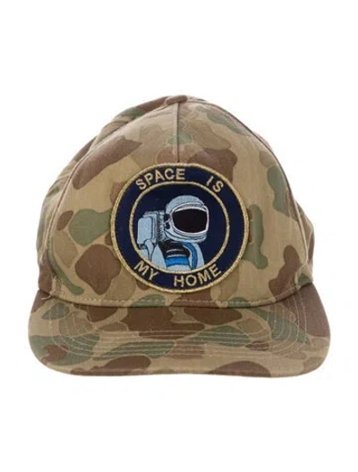 Pre-owned Saint Laurent Patterned Canvas Baseball Hat In Green