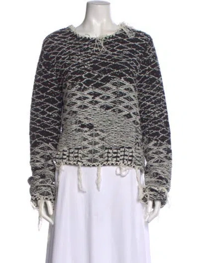 Pre-owned Saint Laurent Patterned Crew Neck Sweatshirt In Multi