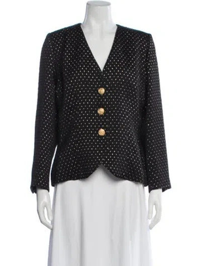 Pre-owned Saint Laurent Patterned Jacket In Black