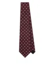Saint Laurent Patterned-jacquard Tie In Red