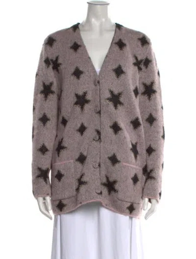 Pre-owned Saint Laurent Patterned Midi Length Dress In Pink