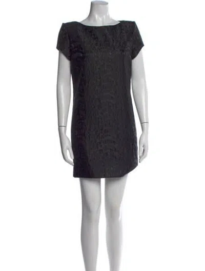 Pre-owned Saint Laurent Patterned Mini Dress In Black