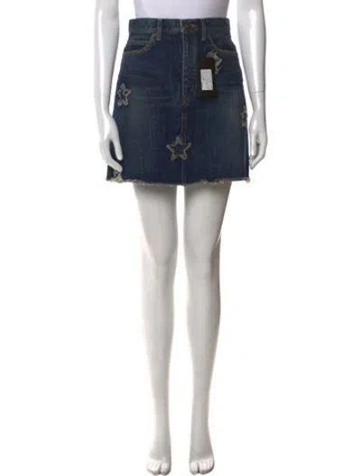 Pre-owned Saint Laurent Patterned Mini Skirt In Blue
