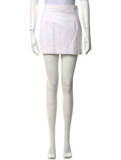 Pre-owned Saint Laurent Patterned Mini Skirt In White