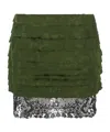 Saint Laurent Layered Cotton And Silk-blend Lace-trimmed Jacquard Mini Skirt