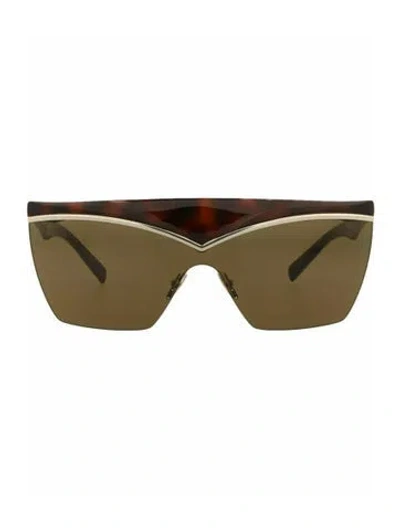 Pre-owned Saint Laurent Patterned Sunglasses W/ Tags In Brown