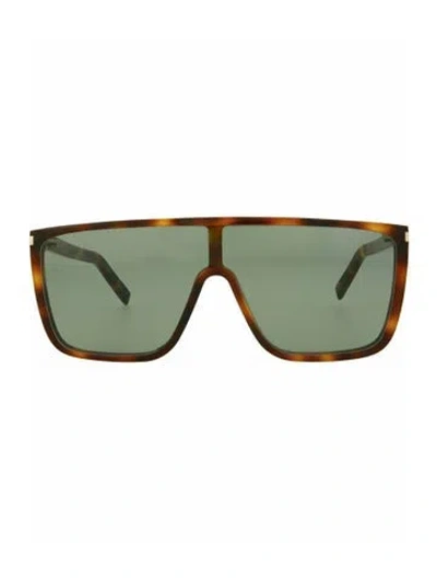 Pre-owned Saint Laurent Patterned Sunglasses W/ Tags In Brown