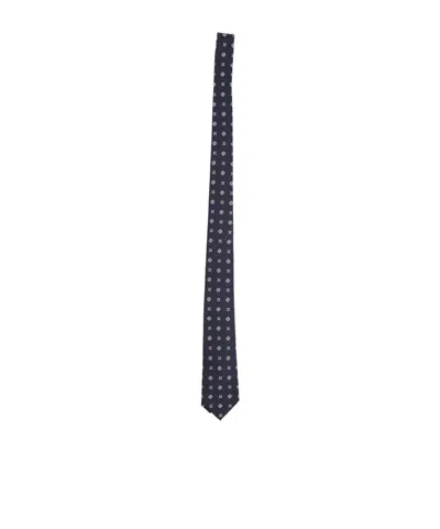 Saint Laurent Patterned Tie In White