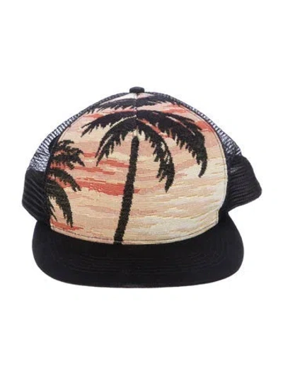Pre-owned Saint Laurent Patterned Trucker Hat W/tags