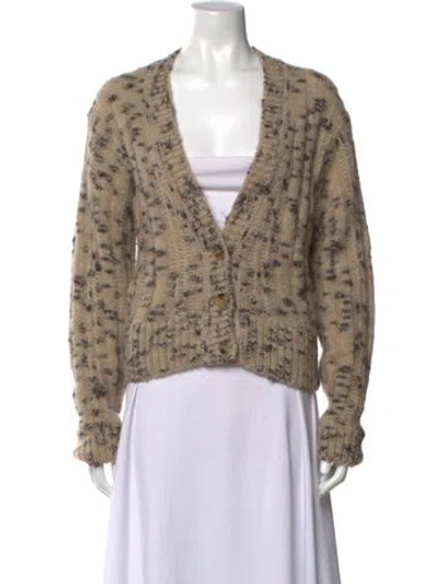 Pre-owned Saint Laurent Patterned V-neck Sweater In Grey/neutrals
