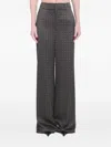 Saint Laurent Medallion Pattern Trousers In Gray