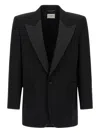 Saint Laurent Peak-lapel Single-breasted Blazer In Black