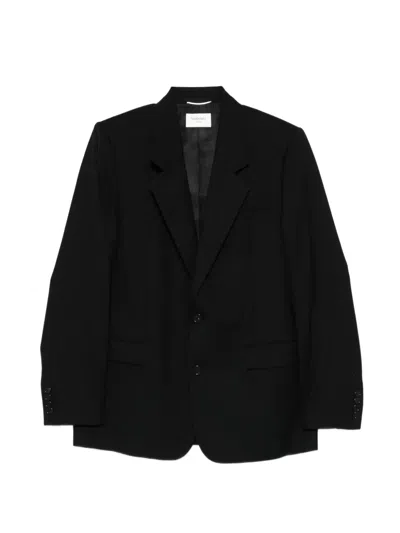 Saint Laurent Peak-lapel Single-breasted Blazer In Black