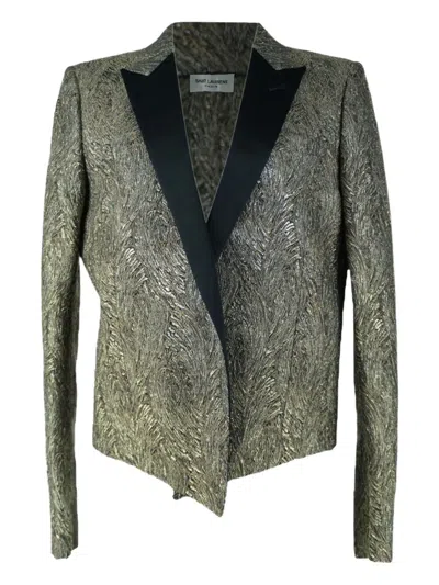 Pre-owned Saint Laurent Peak Lapels Jacket In Gold