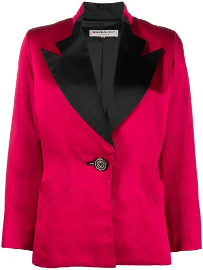 Pre-owned Saint Laurent Peak-lapels Single-breasted Jacket In Red