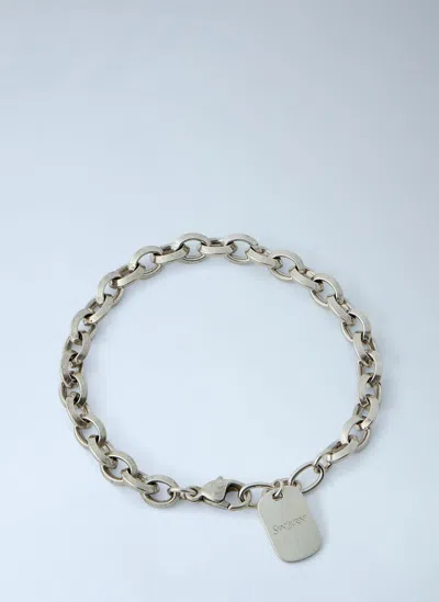 Saint Laurent Peaked Chain Bracelet In Silver