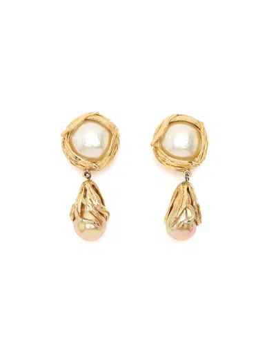Saint Laurent Pearl Clip-on Earring In Gold