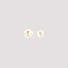 Saint Laurent Pearl Earrings With Monogram In Gold