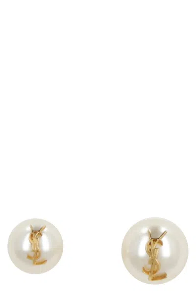 Saint Laurent Pearls Earrings In White