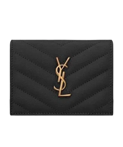 SAINT LAURENT SAINT LAURENT CASSANDRE MATELASSE LOGO PLAQUE CARDHOLDER