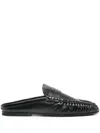 Saint Laurent Peg Leather Loafers In Black