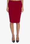 Saint Laurent Fitted Midi And Knee-length Skirt In Red