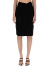 Saint Laurent Midi Skirt In Black
