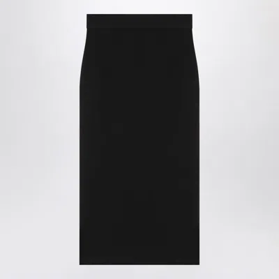 Saint Laurent Black Wool Pencil Skirt Women