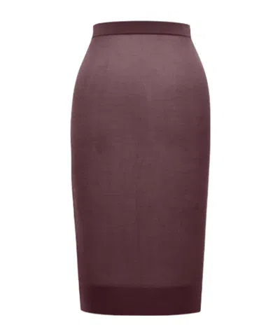 Saint Laurent Pencil Skirt In Burgundy