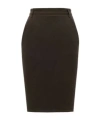 Saint Laurent Pencil Skirt In Deep Brown Denim In Brown