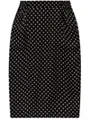 Saint Laurent Draped Polka-dot Silk-chiffon Midi Skirt