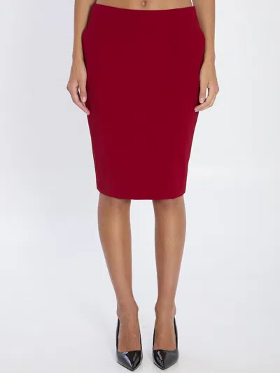 SAINT LAURENT PENCIL SKIRT IN RED