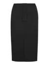 Saint Laurent Pencil Skirt In Silk Crêpe De Chine In Black