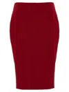 Saint Laurent Fitted Midi And Knee-length Skirt In Red