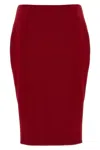 Saint Laurent Fitted Midi And Knee-length Skirt In Red