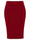 Saint Laurent Fitted Midi And Knee-length Skirt In Red