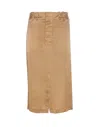 Saint Laurent Flared High-waisted Skirt Back Pockets In Beige