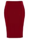 Saint Laurent Fitted Midi And Knee-length Skirt In Red