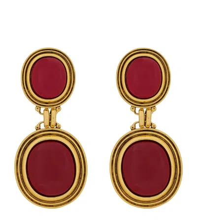 Saint Laurent Pendant Cabochon Earrings