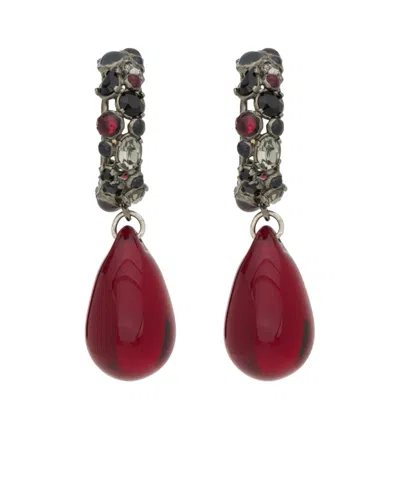 Saint Laurent Pendant Earrings In Burgundy