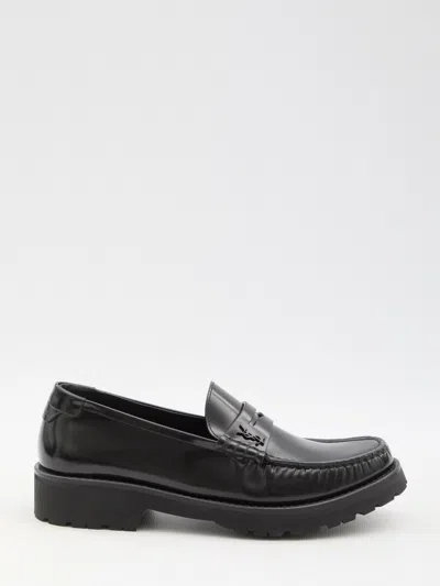 Saint Laurent Penny Loafers In Black