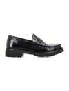Saint Laurent Le Loafer High-shine Finish Flat Shoes In Black