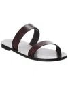 Saint Laurent Pepe Slides In Smooth Leather In Brown