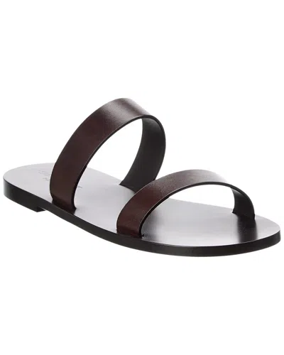 Saint Laurent Pepe Leather Sandals In Brown