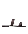 Saint Laurent Pepe Slides In Smooth Leather In Black