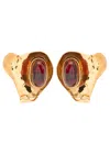 Saint Laurent Petal Sculpted Clip-on Drop Earrings In Gold