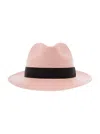 Saint Laurent Petit Waikiki Panama Hat In Pink