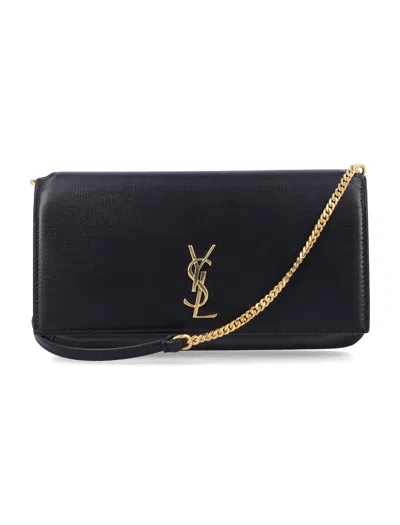 Saint Laurent Phone Holder In Black