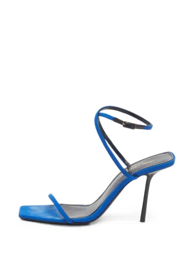 Pre-owned Saint Laurent Picasso Ankle-strap Sandals In Blue